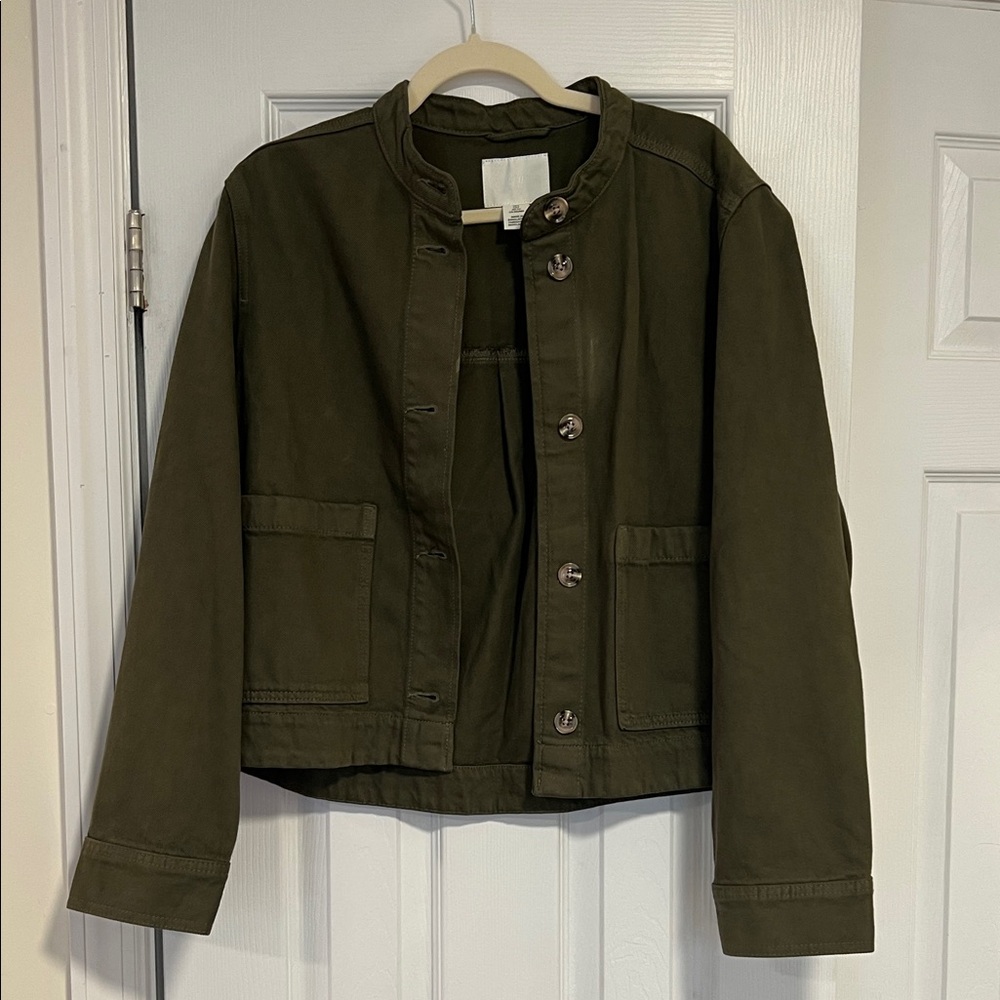H&M Olive Green Button-Up Jacket